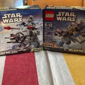 2 SEALED LEGO STAR WARS MICROFIGHTERS 75075 AT-AT & 75125 Resistance X-Wing Figh